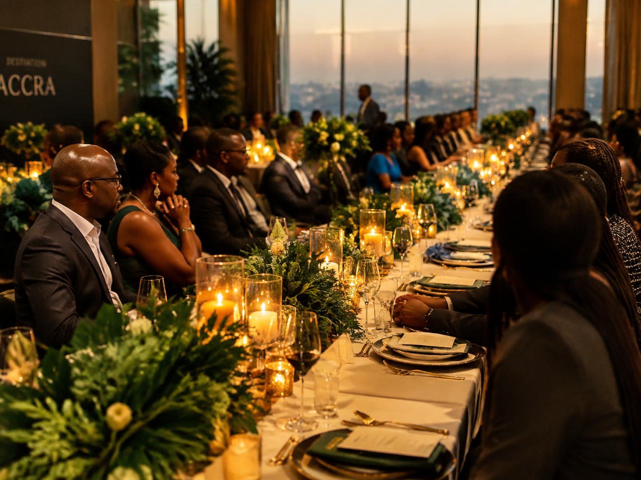 Candlelit corporate gala dinner (illustrative image)